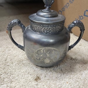 Benedict Mfg Co. Quadruple Silverplate Antique 3 Pc. Butter Bowl