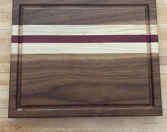 Custom Cutting Board, luxury cutting board, cutting board, maple, Osage, Purple Heart, boards, charcuterie board, charcuterie, wood board