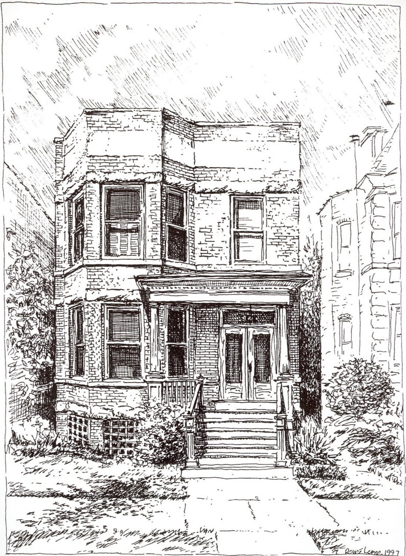 Custom Pen and Ink House Portrait - Etsy