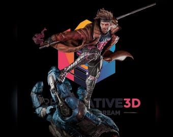 Gambit Diorama – Custom 3D Printed and Hand-Painted Collector's Figure