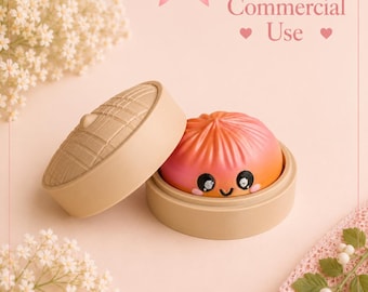 Kawaii Dumpling Clicker 3MF-bestand | Leuk Dim Sum Fidget Toy | 3D-printbestand | Geschikt voor Bambu Lab | Commercieel gebruik toegestaan