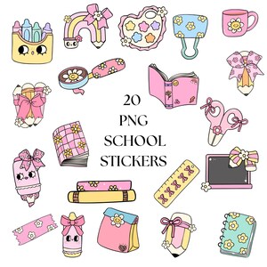 20 PNG Groovy School Stickers | PNG download | Commercial Use | Teacher