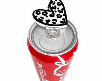 Heart Can Tab Opener 3MF File | Leopard Print Keychain | 3D Print File | Soda Can Opener | Cute Kawaii Gift | Instant Download | Com U
