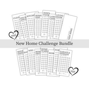 NEW Home Savings Challenge Bundle | PNG PDF Download | For A6 Cash Envelopes | Printable Savings Challenge Trackers | Commercial Use