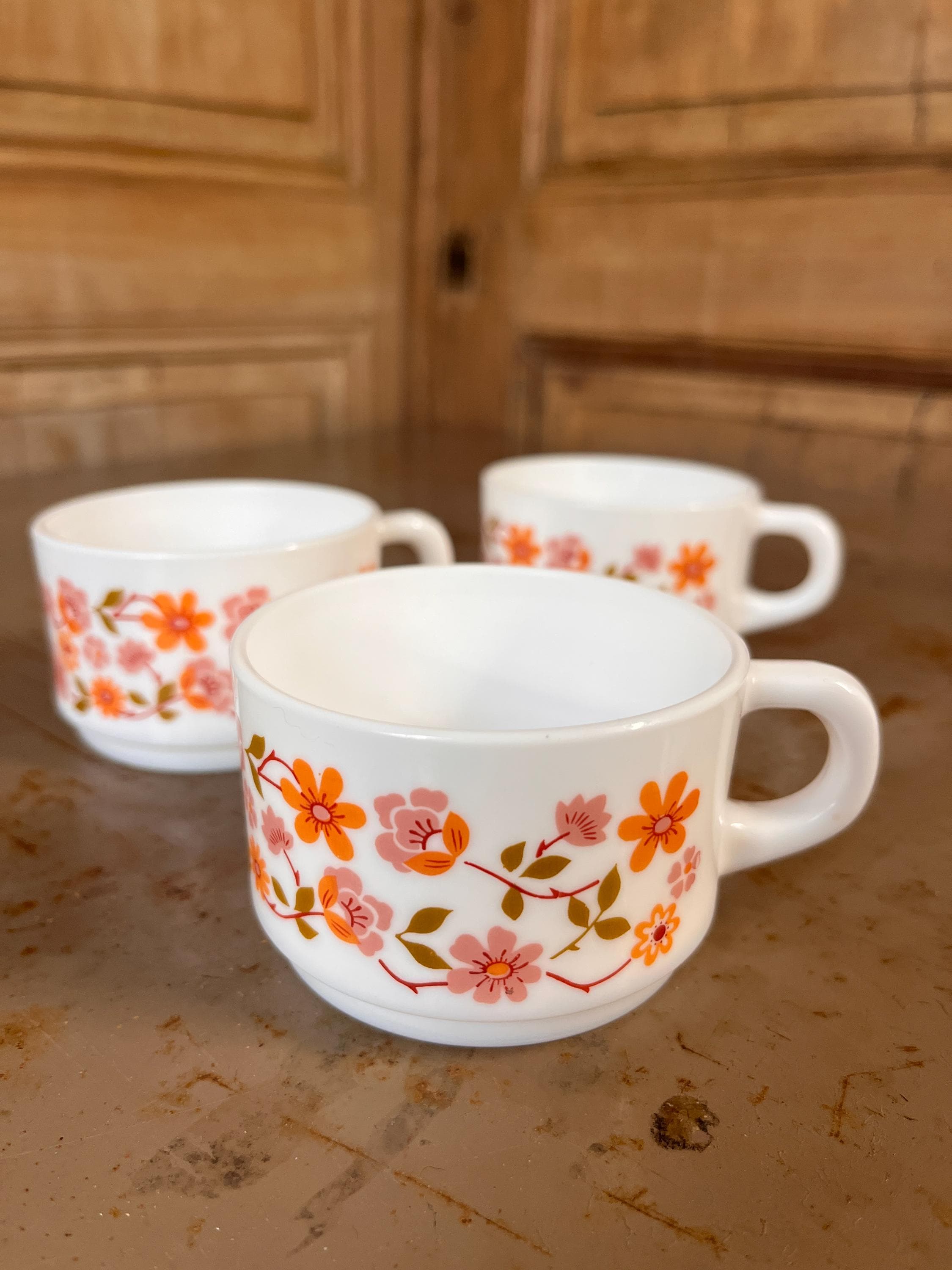 Service de 4 tasses café Arcopal tacots