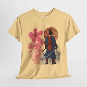 Samurai T-Shirt – Japanese Warrior Art with Katana and Cherry Blossoms