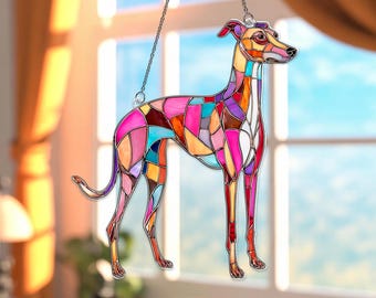 Greyhound Acrylic Suncatcher, Greyhound Dog Window Hanging, Greyhound Memorial Gift, Greyhound Ornament,Dog Sympathy Keepsake,Dog Lover Gift