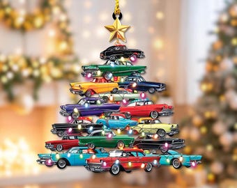 Muscle Car Christmas Tree Ornament, Christmas Cars Ornament, Car Lover Christmas Ornament, Car Xmas Decor, Gift for Car Lover