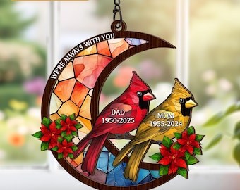 Dad Mom Memorial Suncatcher, Loss of Dad Gift, Mom Loss Gift, Loss Of Mom Suncatcher, Sympathy Gifts