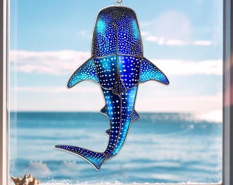 Iridescent Whale Shark Suncatcher, Animal Ocean Acrylic Window Decor
