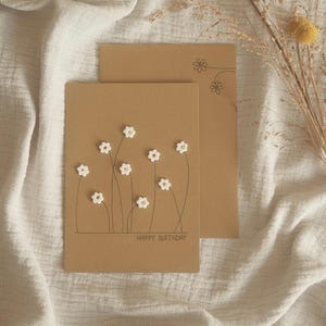 Geburtstagskarte mit Blumen – Handgemachte, einzigartige Karte zum Geburtstag mit Blumen | Glückwunschkarte | Blumenkarte zum Geburtstag