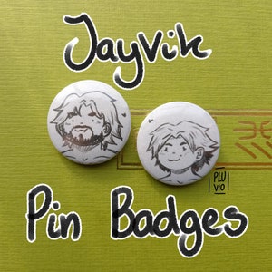 Jayvik Pin Badges, Arcane badges, cute pin badges for bags, jackets, jumpers