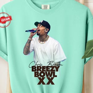 Chris Brown Tour Breezy Bowl XX V2 Vintage Comfort Farben Hemd, Konzert Retro 2025 Hemd, Chris Brown Grafik-T-Shirt, Musiktour Y2k T-Shirt
