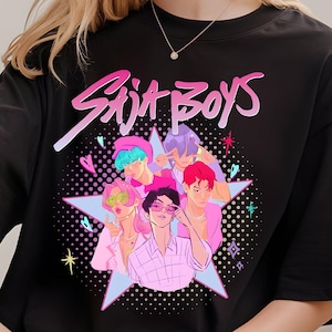 Kpop Saja Boys Shirt, Saja Boys Fan Gifts, Kpop Demon Hunters T-shirt, Demon Hunters Merch, Kpop Huntrix Pin Shirt, Movie Fan Shirt