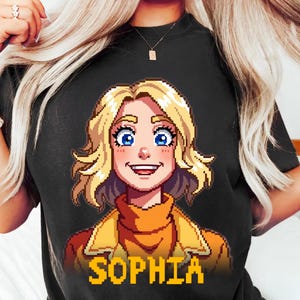 Custom Stardew Valley Portrait T-Shirt: Personalized Pixel Art Gamer Gift