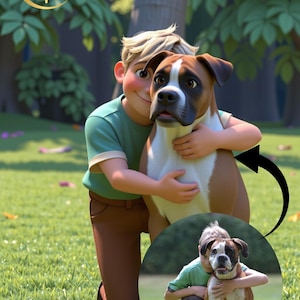 Pixar Style Portrait from Photo | Pet Portrait | Become a Pixar Character |  Gift, 3D Cartoon Pet Portrait, Digital Download
