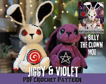 Pattern Bundle - includes Jiggy & Violet and Billy The Clown MOD - Bunny Crochet Pattern