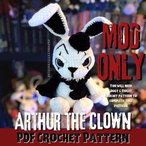 Mod only - Arthur The Clown Bunny Crochet Pattern Amigurumi Digital PDF