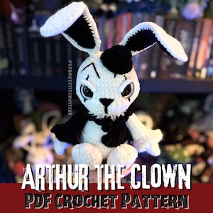 Arthur The Clown Bunny -  Digital PDF crochet amigurumi pattern
