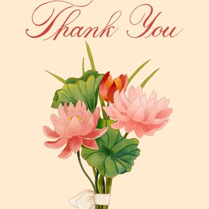 carte de remerciement | carte florale | carte nénuphar