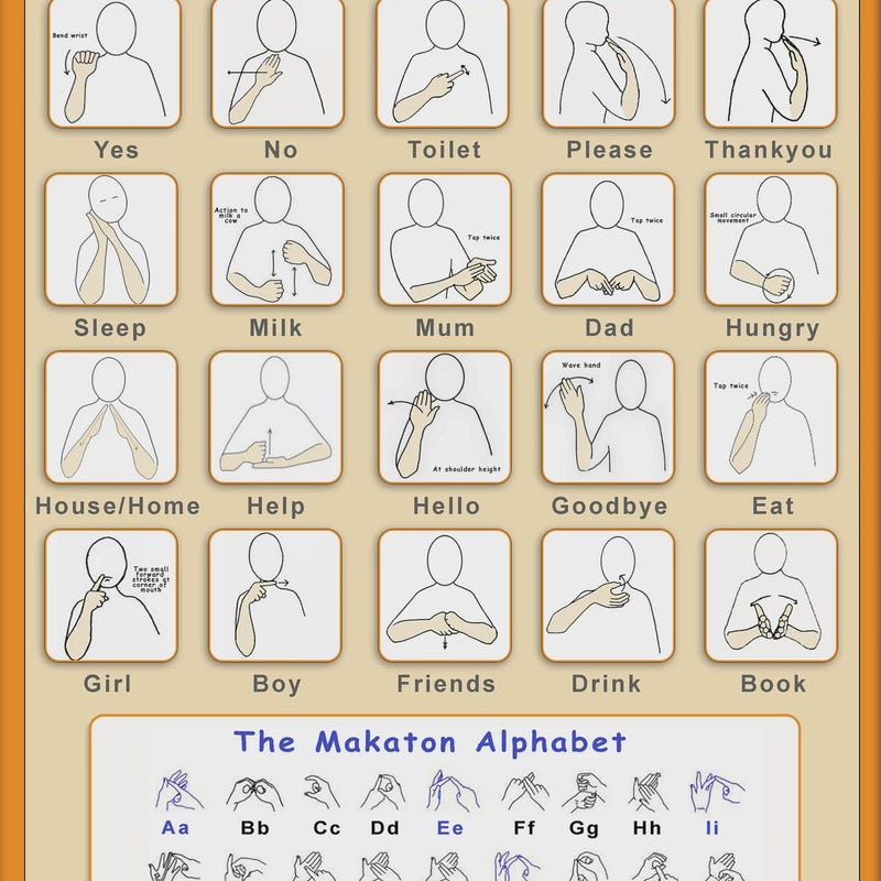 Makaton Signs Poster - Etsy UK