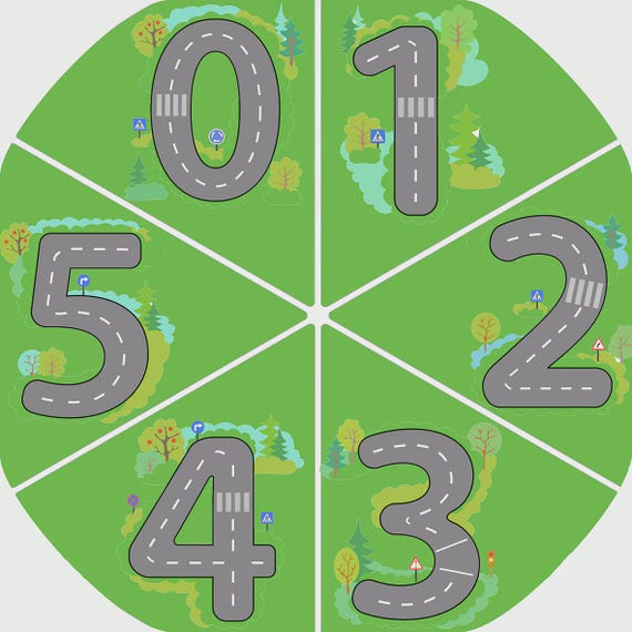 0-5 Road Numeracy Vinyl Tuff Tray Insert Tuff Tray Mat Insert