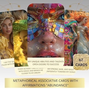 Digital Metaphoric cards with affirmations | Abundance | Printable Cards | Affirmations Cards | Spiritual | Digital Download
