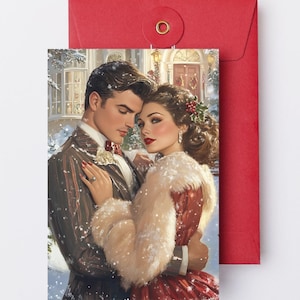 Lot de 8 cartes postales numériques de Noël |  Cartes de Noël | Cartes de voeux confortables pour les Fêtes | Cartes postales mignonnes de vacances | Réunion de Noël