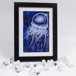 Jellyfish Art Print | Satin Finish | Original Artwork | Home Decor | Framed or Unframed | Multiple Sizes Available | Ocean Animal Print