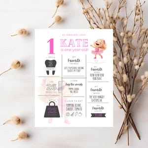 milestone board Milestone Poster Milestone Birthday 1St Birthday Sign 1St Birthday Poster Editable Milestone First Birthday Sign Baby