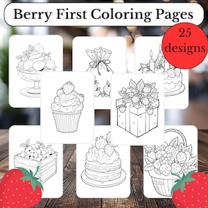 Fruit Coloring Book for Kids Printable Coloring Pages Fun Activity Sheets Instant Download party favors canva Fruit Basket Coloring Pages