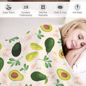 Personalized Avocado Blanket, Custom Name Soft Fleece Throw, Cute Foodie Gift for Her, Avo-Cuddle Nursery Decor, Unique Birthday Gift