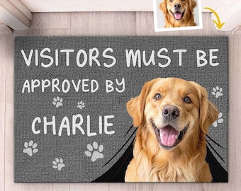 Felpudo personalizado para mascotas, felpudo de bienvenida personalizado para gatos y perros, felpudo divertido para gatos, regalo de inauguración para dueños de mascotas, alfombra de exterior con nombre personalizado