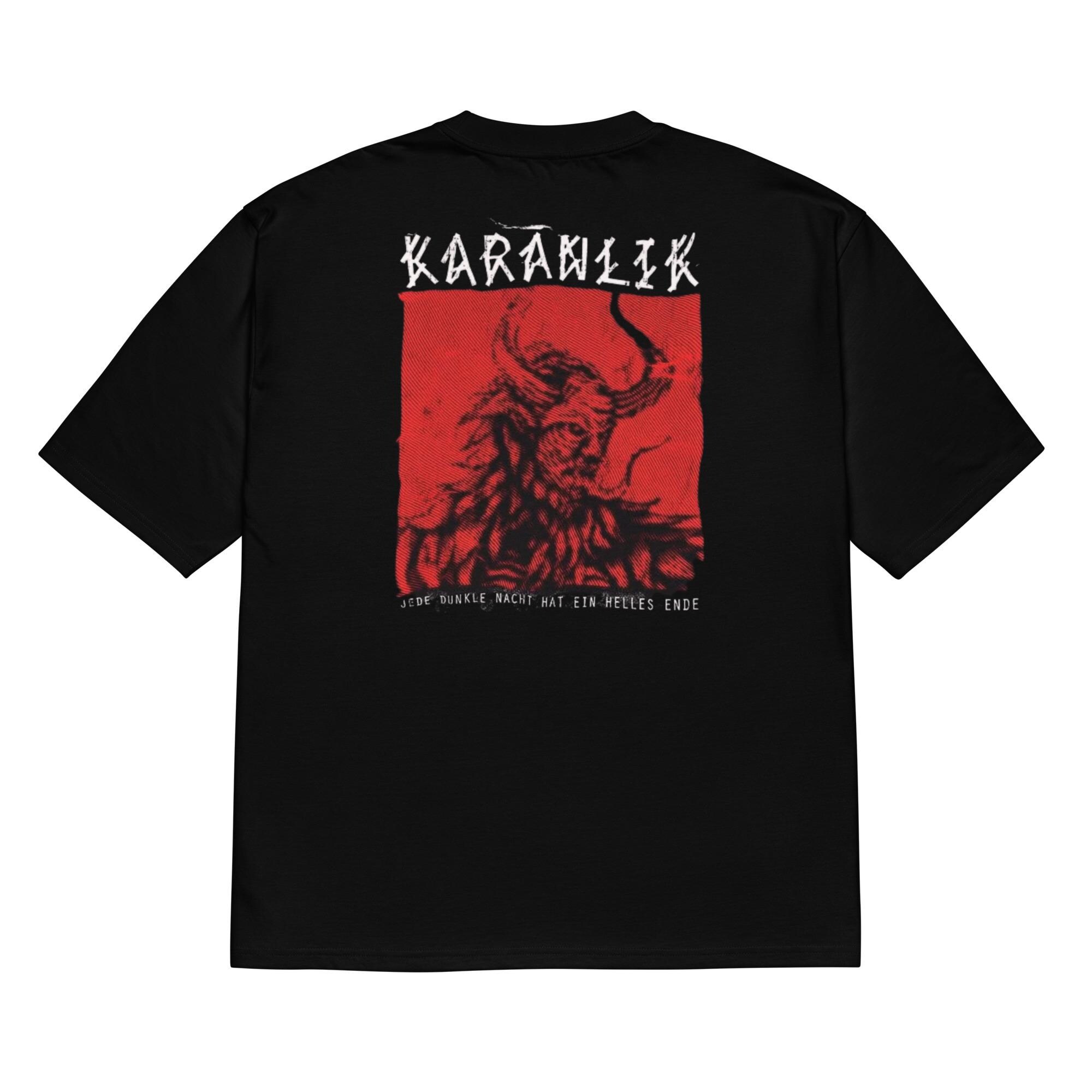 Label 44 T-shirt - Oversized Black and Red | Techno & Karanlık
