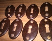 HTF BAKELITE ESCUTCHEONS. Keyhole cover. Keyplate. Jewelry charm, connector, etc.