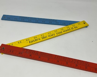 Vintage Wolfschmidt Vodka Folding Ruler. Tricolor Advertising Ruler from 1960’s