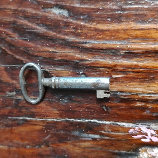 Antique Hollow Barrel Skeleton Key for Cabinet or Furniture