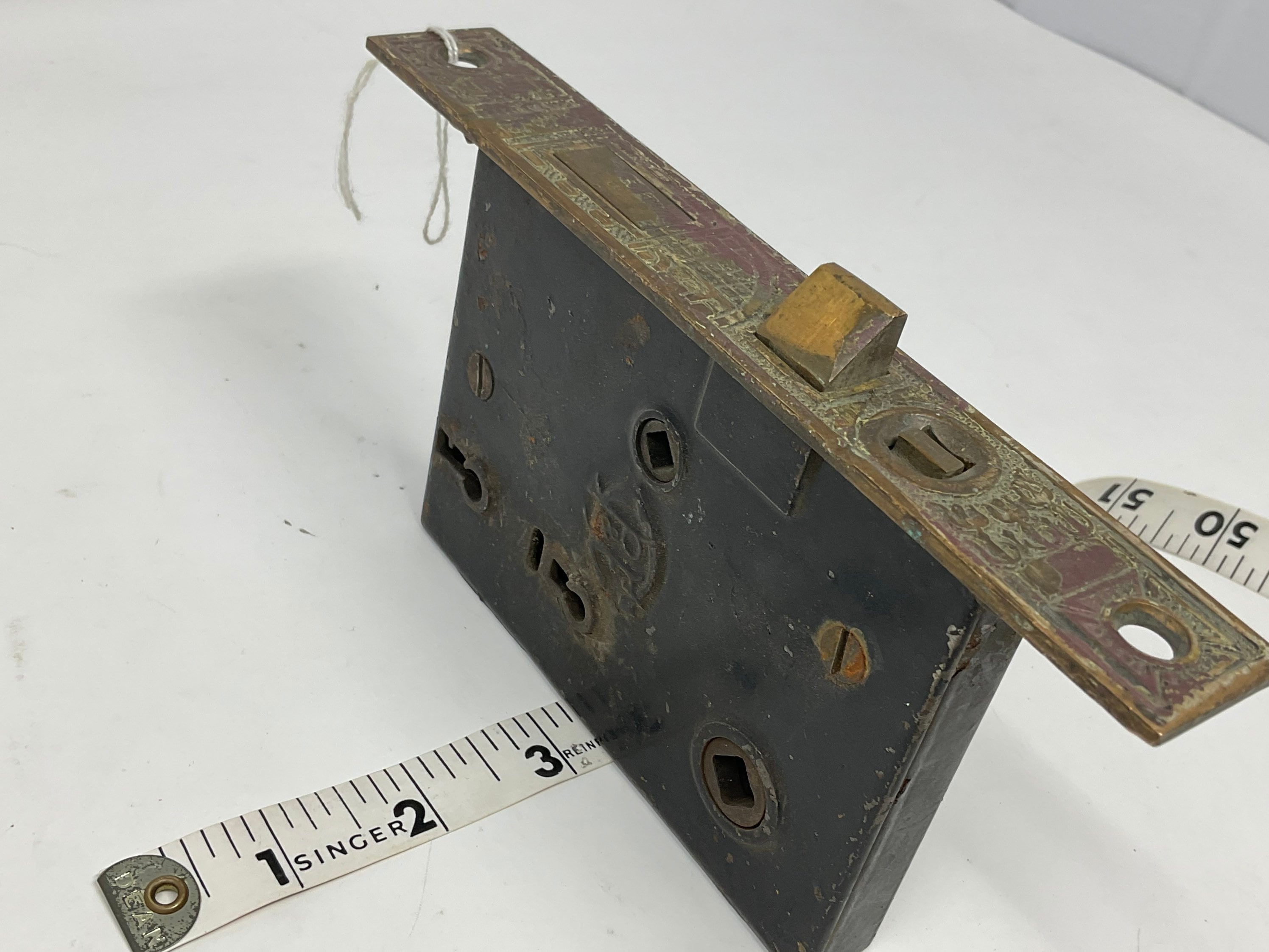 Antique Exterior Mortise Lock With Solid Bronze Face Plate. Antique PF ...