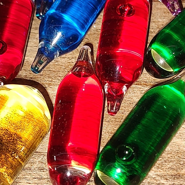 Antique or Vintage Glass Vials. Galileo Thermometer Vials? Sold individually. Many colors available.