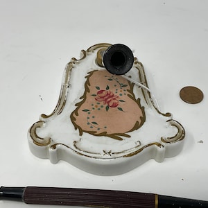 Vintage Elfinware Pen Stand. Shabby Chic Porcelain Fountain Pen Holder. Bakelite Fountain Pen Included!