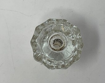 10-Sided Vintage Glass Dresser Knob. Drawer Pull. Cabinet Knob. 1920s Hardware.