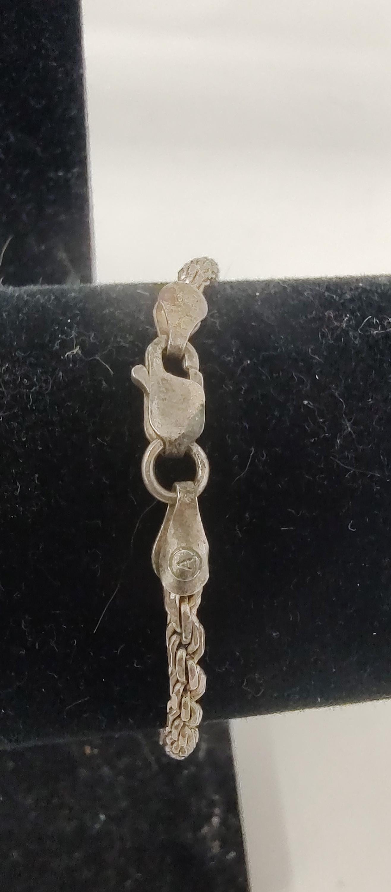 Vintage 1980's or 90's Italian Sterling Silver Rope Bracelet