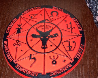 Vintage Salem, Mass Magnet. Souvenir Salem MA Magnet. Lucifer Rex. TST? Pentagram Sigil