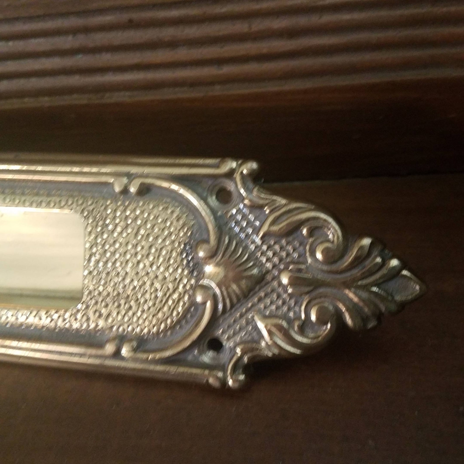 Vintage Solid Brass Pocket Door Handle. Ornate Brass hardware. Etsy