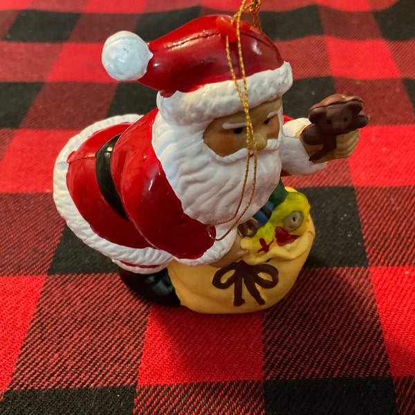 Vintage Plastic Blow Mold Old School Style Plastic Santa Blow Mold Ornament