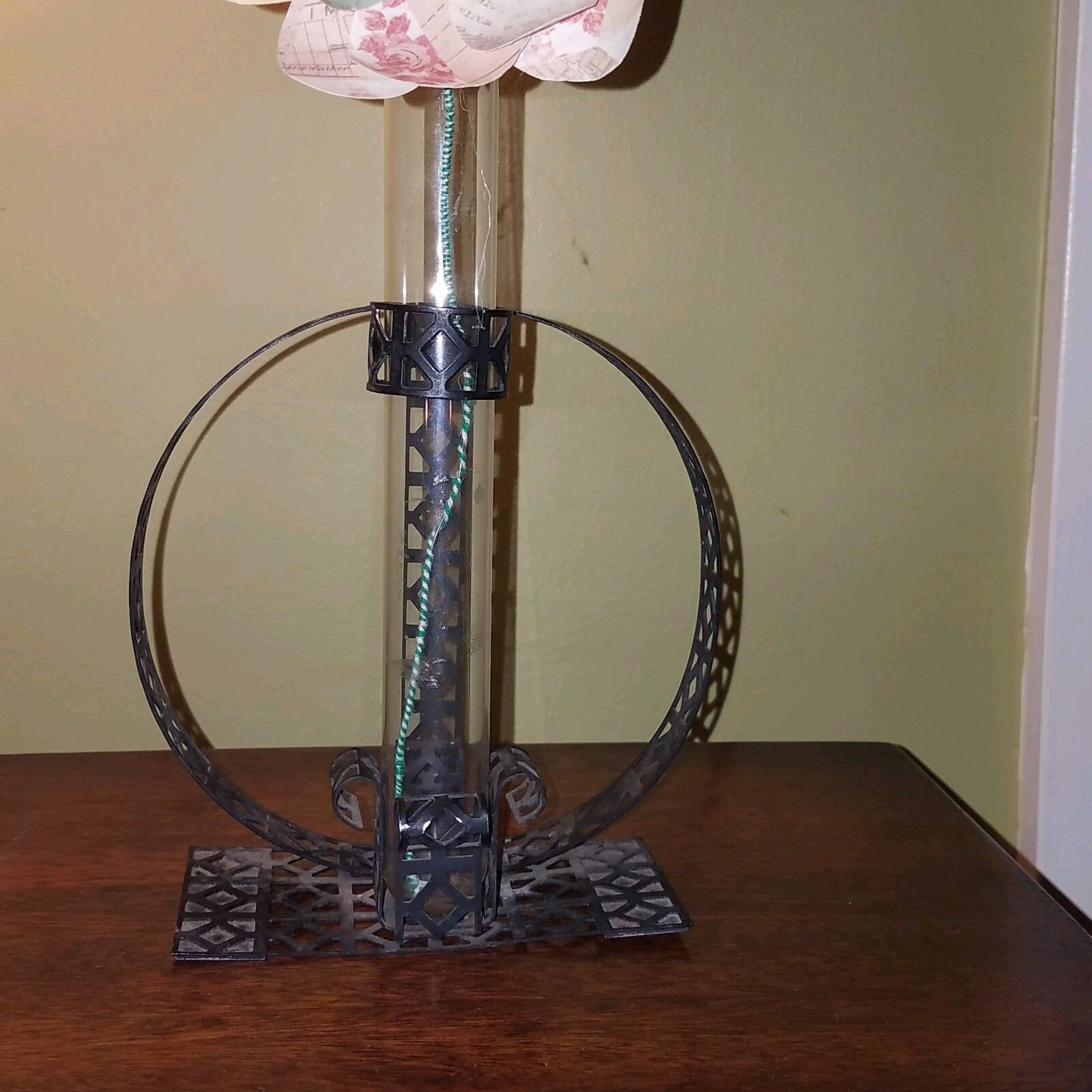MCM Black Wire Mesh Stem Holder. Gothic, Hollywood Regency