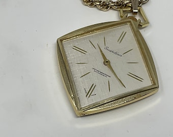 Vintage 60s MCM Clock Pendant Necklace. Swiss Made. UNTESTED! Lifetime Mainspring Antimagnetic. Gold tone Finish in Great Condition.