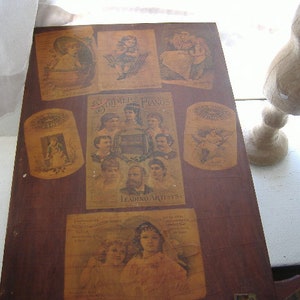 Antique Tramp Art Sewing Box Trench Art. Make-Do Sewing Caddy. Thread Spool Holder.