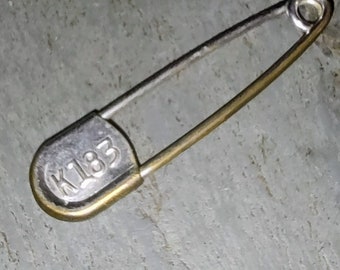 Vintage Giant Safety Pin for Horse Blanket Military Laundry Key Tag