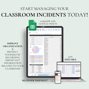 Student Incident and Parent Communication Log Google Sheets Classroom Behavior Tracker Teacher Documentation System image 6